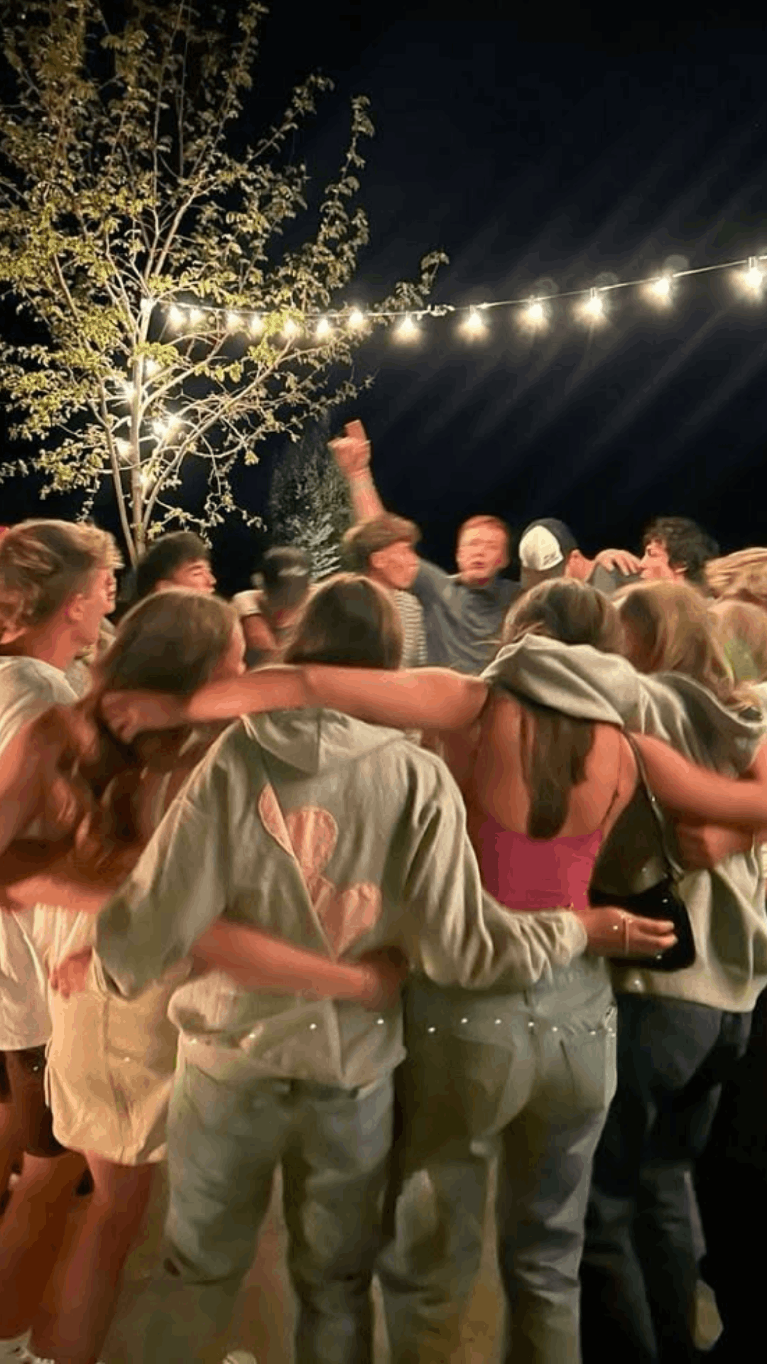 Friends celebrating together outdoors